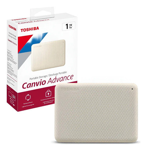 Disco Duro Externo Toshiba 1tb 2.5  Canvio Advance Usb 3.2 Blanco