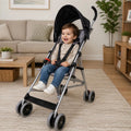 Coche Paseo Paragua Plegable Resistente Con Cinturón Y Freno Gris