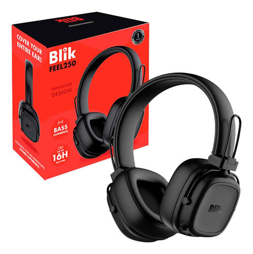 Audifonos Inalambricos Blik Feel250 Bt 5.4 Bateria 20 Hrs Negro