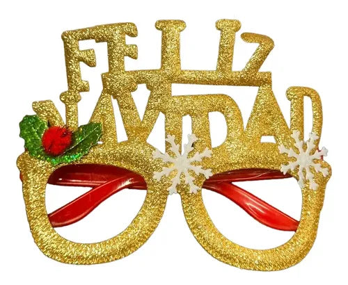 Pack 12 Lentes Anteojos Surtido Fiestas Celebracion Navideña Surtido Feliz Navidad