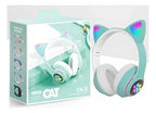 Auriculares Gamer Inalámbricos Cat Gaming Lef-1058 Verde Con Luz Led