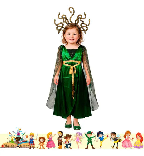 Disfraz Medusa Cuentos Infantiles Dia Del Libro Halloween Verde