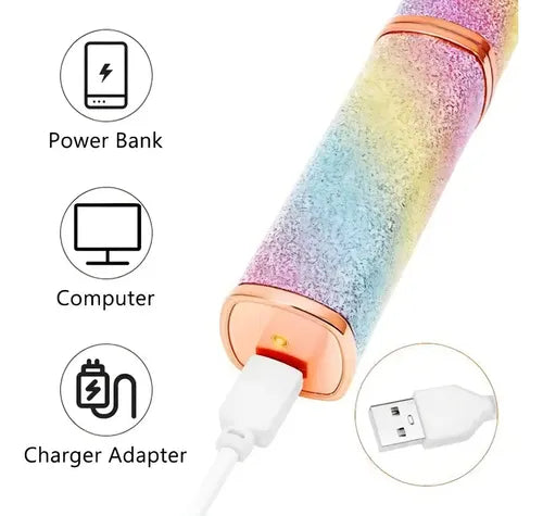 Depiladora Facial Led 2 En 1 Wcan Portátil Recargable Usb Con Luz Rosa Claro
