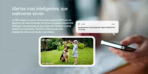 Camara Wifi Ezviz Eb3 2k Ir15m Colorvu Exterior Ip66 512gb Gris