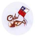 Pañuelo 18 Blonda Diseño Bordado Cometa Fechas Patrias Cueca Blanco Bordado Cometa
