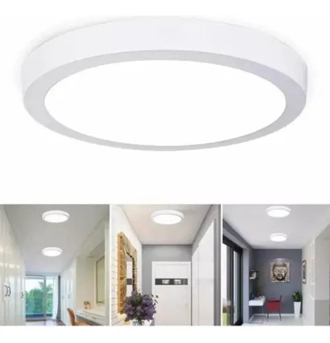 Panel Led Foco Blanco Frío 28cm Sobrepuesto Redondo 24w Blanco
