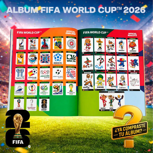 Pack Album Gold Tapa Dura + 35 Sobres Fifa World Cup 2026