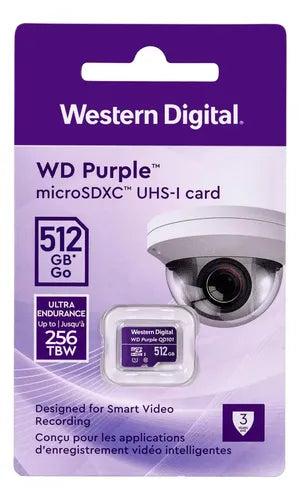 Tarjeta De Memoria Microsd 512gb Wd Purple Sdxc Clase 10 4k