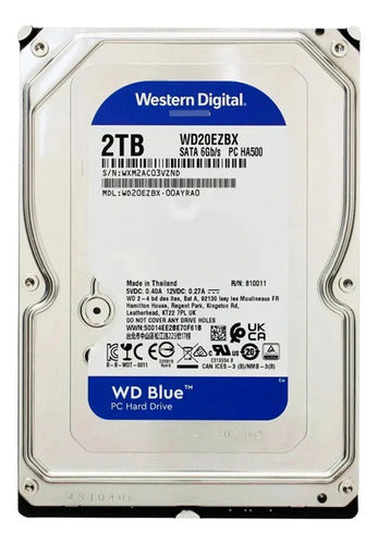 Disco Duro Interno Wd Blue 2tb 7200 Rpm Pc / Dvr / Nvr Azul