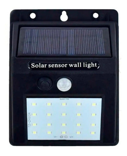 Lámpara Solar Led 20w Con Sensor De Movimiento Para Hogar Negro