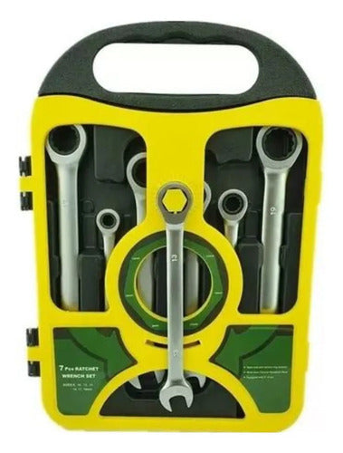 Set Llaves Punta De Corona 7pcs Tipo Chicharra Acero