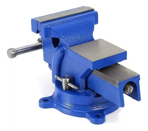 Prensa Tornillo De Banco Mecánico 5 Pulgadas Ajuste Rapido Azul