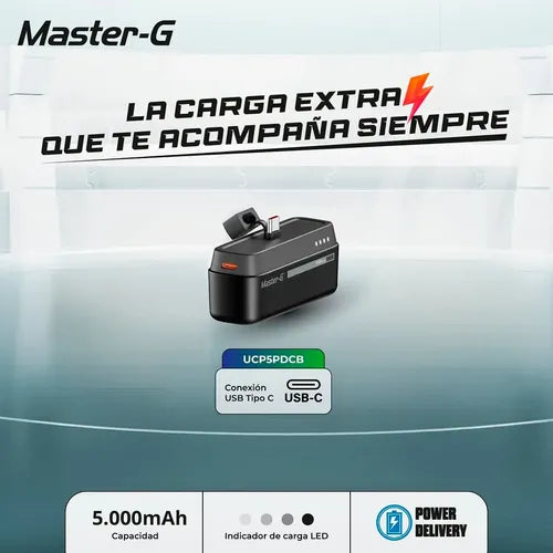 Cargador Portatil Power Bank Master-g 5.000mah Tipo-c Pocket Negro