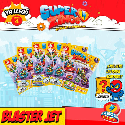 5 Sobres Blasterjet Superzings Serie 4 Original Coleccion