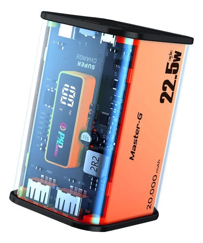 Cargador Portatil Bateria Power Bank Master G 20000mah 22.5w Negro