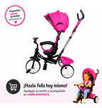 Triciclo Paseo Multifuncional Con Asiento 360º Amortiguador Rosado