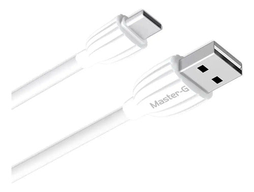 Cable Usb-c A Usb-a Master-g Carga Rapida Potencia 2.1a 1m Blanco