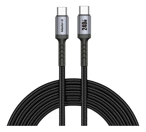 Cable Usb-c A Usb-c Master-g Carga Rapida 240w Antinudos 2m Negro