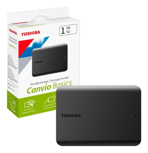 Disco Duro Externo Toshiba 1tb Canvio Basics A5 Hdtb510xk3aa Negro