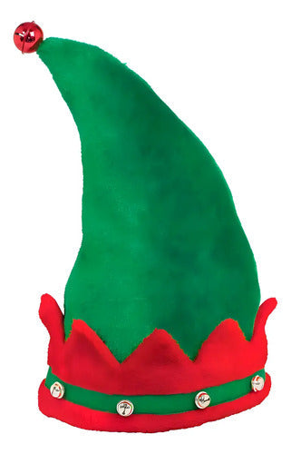 Sombrero Gorro Navidad Duende Elfo Con Sonajera Navideño Verde