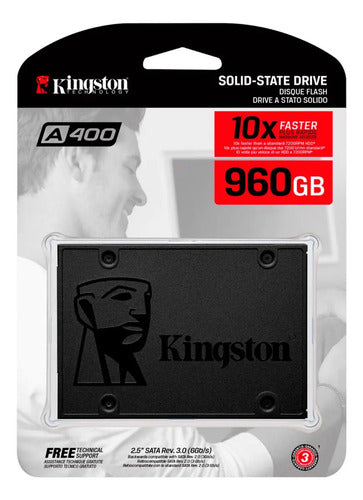 Disco Solido Ssd Interno Kingston A400 960gb 6gb/s 500mb/s Negro