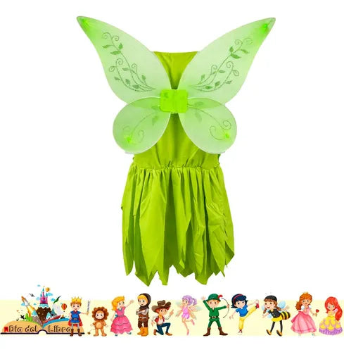 Disfraz Vestido Hada Cuento Infantil Dia Del Libro Halloween Verde