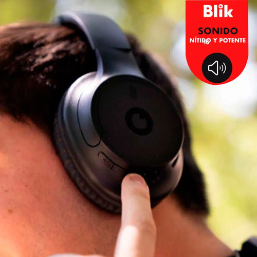 Audifonos Inalambrico Blik Soul250 Bluetooth 5.4 Bateria 20h Negro