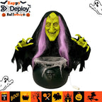 Bruja Animatronic Caldera Decoracion Terror Halloween 50 Cm