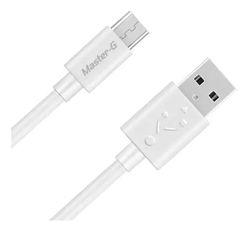 Cable Micro Usb A Usb-a Master-g Carga Rapida Power 2.1a 1m Blanco