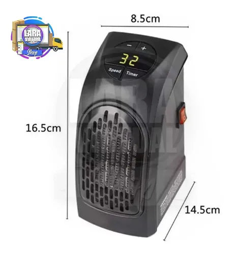 Calefactor Eléctrico Portátil 400w Para 220v Practico Eficaz Negro