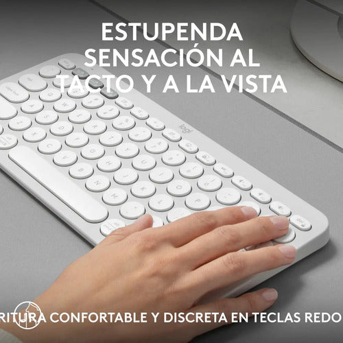Teclado Logitech Pebble 2 K380s Blanco Español Idioma Español Latinoamérica