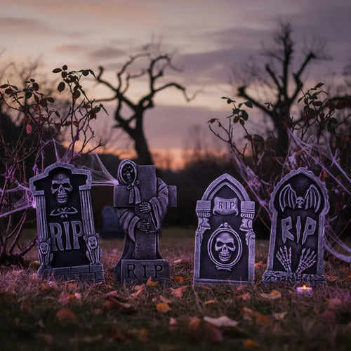 Set 4 Lapidas Accesorios Decoracion Fiestas Halloween 40cm