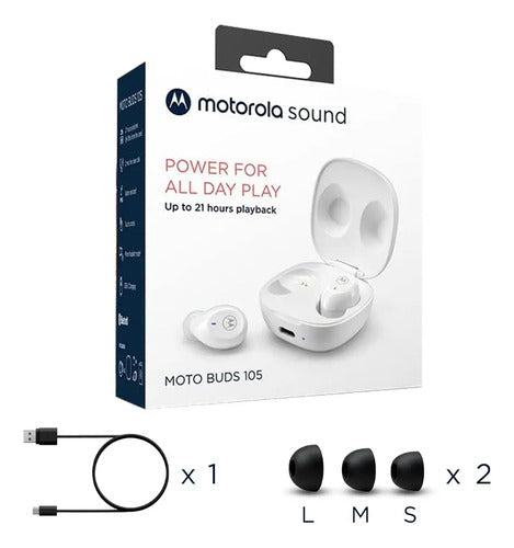 Audifonos Inalambricos Motorola Moto Buds 105 Bluetooth Tws Blanco