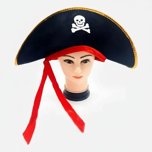 Sombrero Capitan Pirata Corsario Halloween Cosplay Fiestas Negro