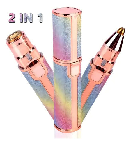 Depiladora Facial Led 2 En 1 Wcan Portátil Recargable Usb Con Luz Rosa Claro