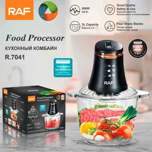 Procesadora Alimentos Eléctrica Picadora De Carne Y Verduras Negro