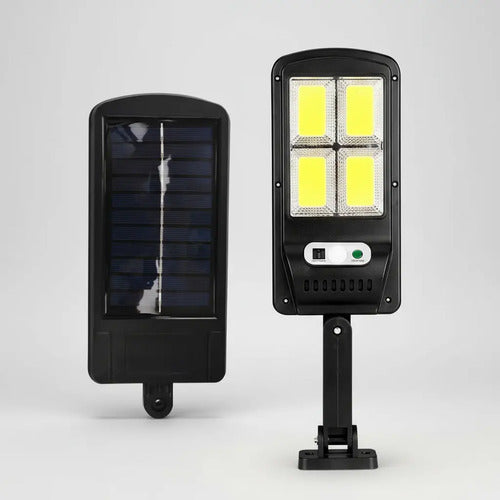 Foco Estilo Farol Solar Led Con Sensor De Movimiento Negro Blanco