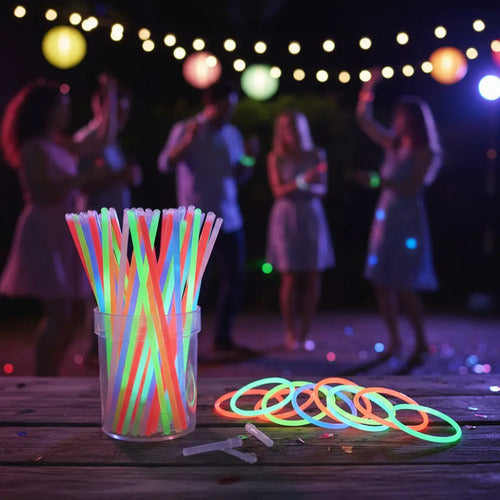 100 Pulseras Fluor Fiestas Neon Tik Tok Decoracion Brillante Varios