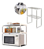 Rack 2 Niveles Estante Organizador Microondas Multiuso Cocin Plateado