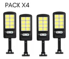 Pack 4 Focos Farol Solar Led Con Sensor De Movimiento Negro Blanco