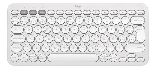 Teclado Logitech Pebble 2 K380s Blanco Español Idioma Español Latinoamérica