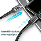 Cable Usb-c A Usb-c Master-g Carga Rapida 240w Antinudos 2m Negro