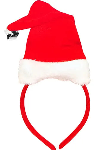 Pack 12 Cintillos Santa Cascabel Pascuero Navidad Fiestas Rojo