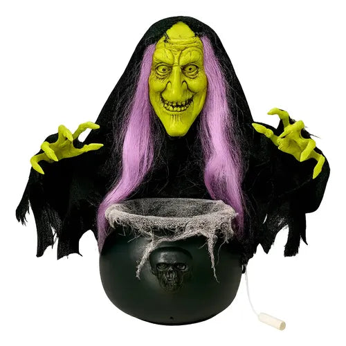 Bruja Animatronic Caldera Decoracion Terror Halloween 50 Cm