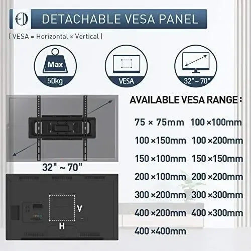 Soporte Tv Pared Lcd Led Doble Brazo 32-70 Pulgadas 50kg