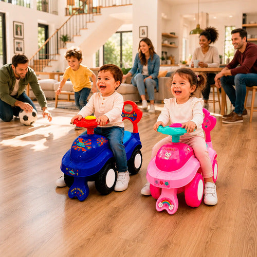 Correpasillo Andador Auto Respaldo Bocina Maleta 18-36 Meses Azul