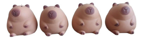 Pack De 4 Squishy Anti-estrés De Capybara De 9cm Marrón