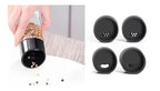 Set 6 Especieros Condimento Giratorio 360 Salidas Multiples Negro