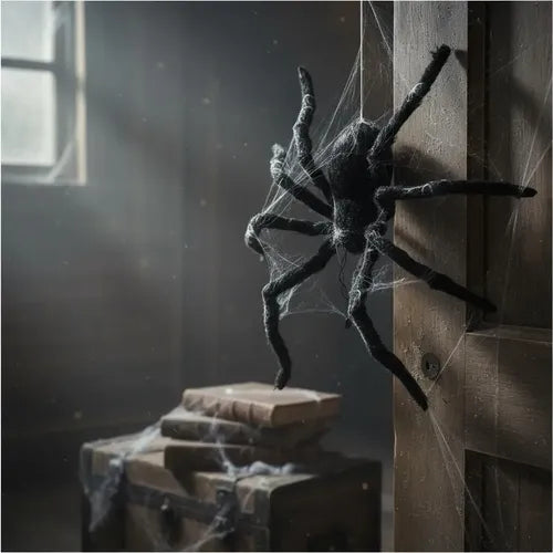 Araña Colgante Animatronics Halloween Decoración Miedo/broma Negro