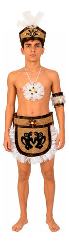 Traje Tipico Vestuario Pascuense Rapa Nui Fechas Patrias Blanco 7 A 9 Años